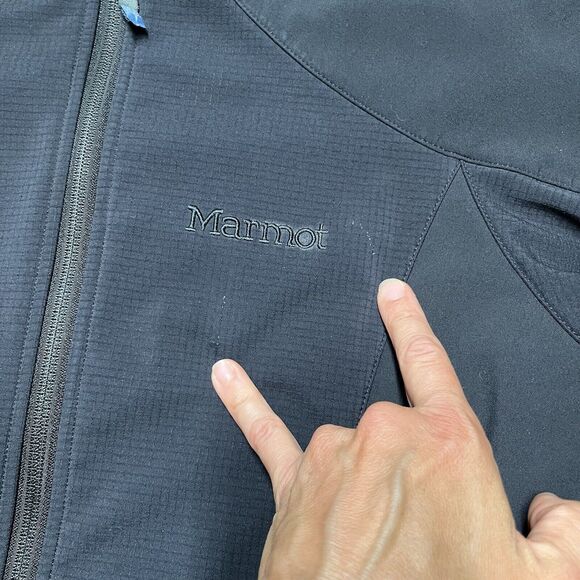 Marmot Windstopper Jacket Womens Full Zip Size Medium Black Soft Shell Coat - Picture 13 of 14